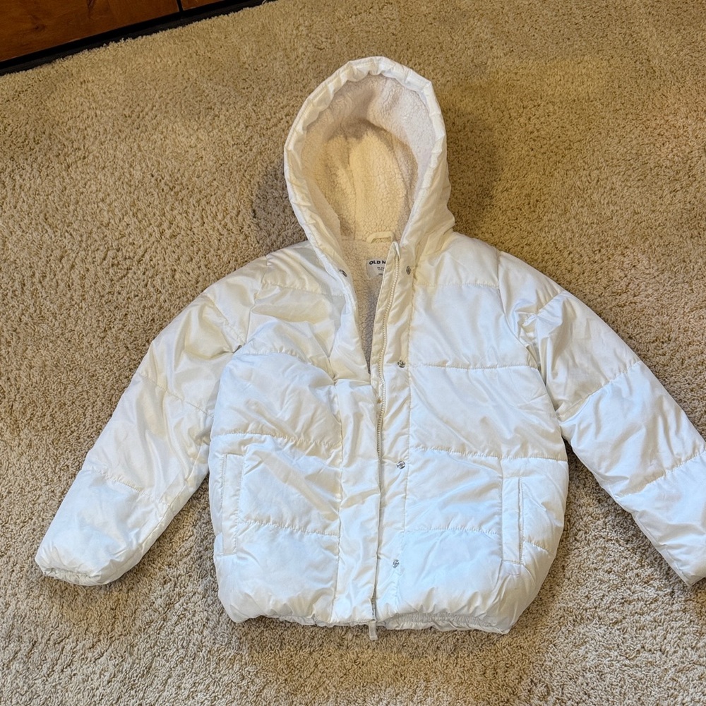 Old Navy Kids White Puffer Jacket
